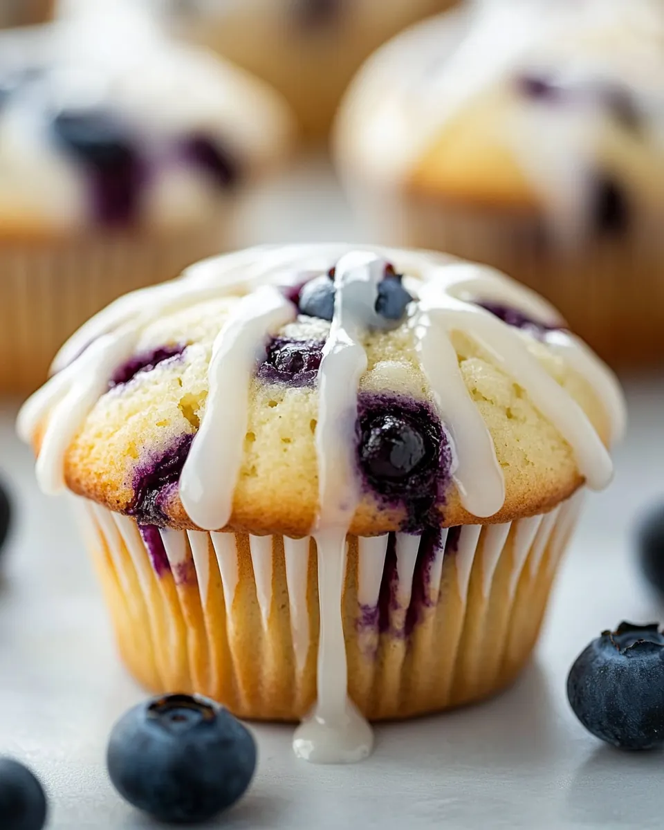 Blueberry Muffins with Lemon Glaze