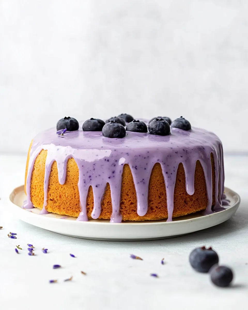 Blueberry Ricotta Cake with Lavender Glaze
