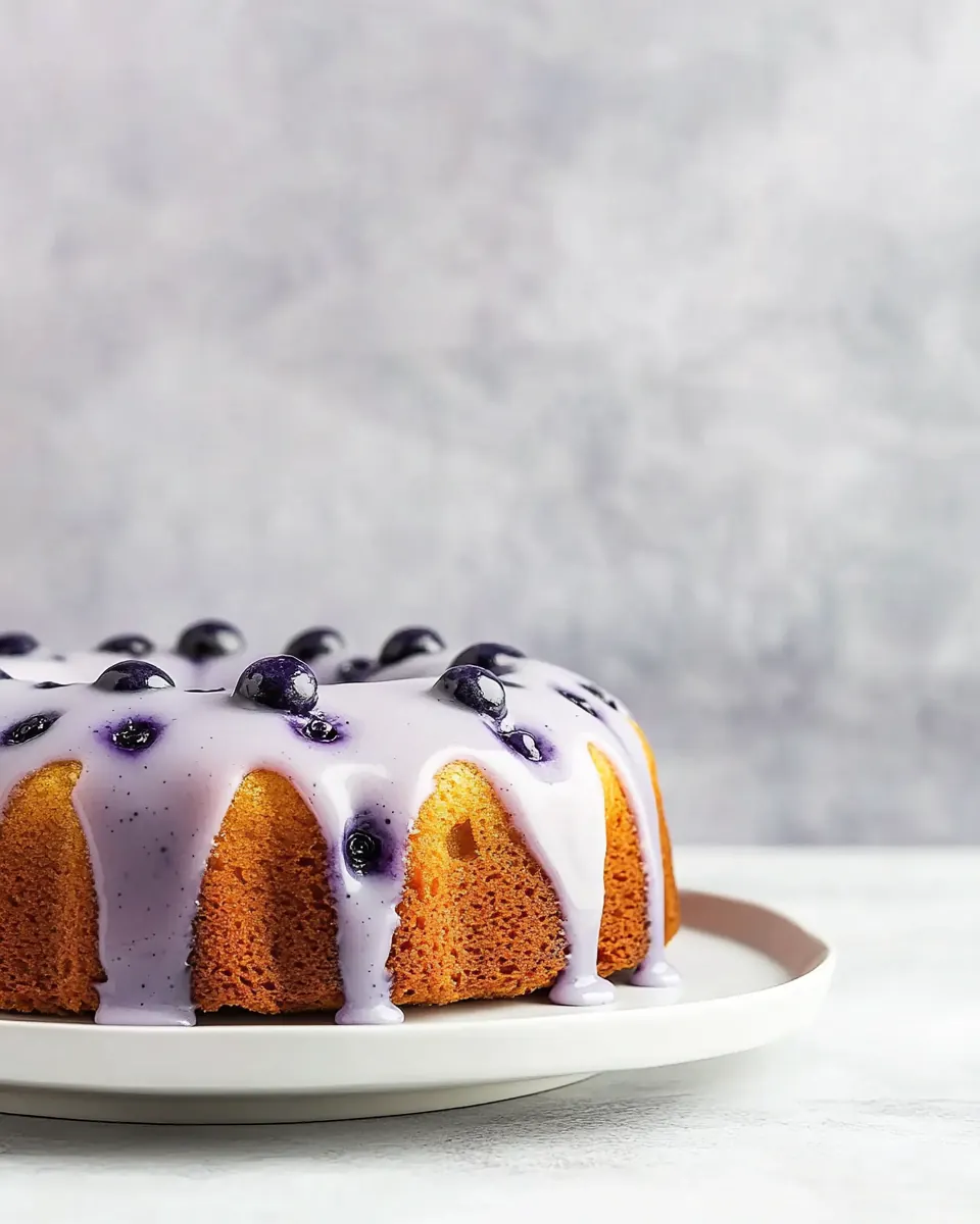 Blueberry Ricotta Cake with Lavender Glaze