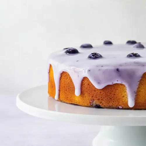Blueberry Ricotta Cake with Lavender Glaze