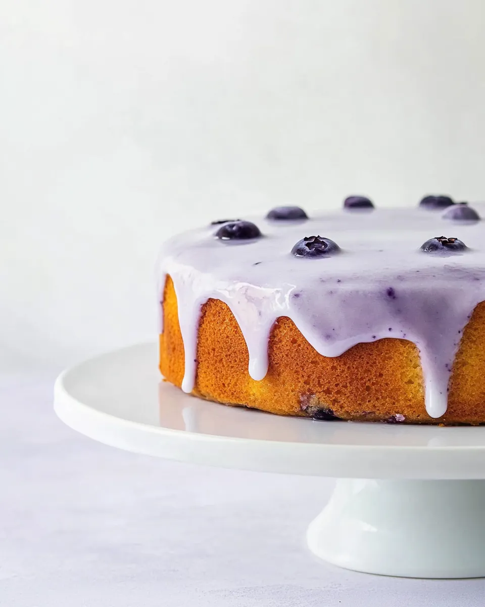 Blueberry Ricotta Cake with Lavender Glaze