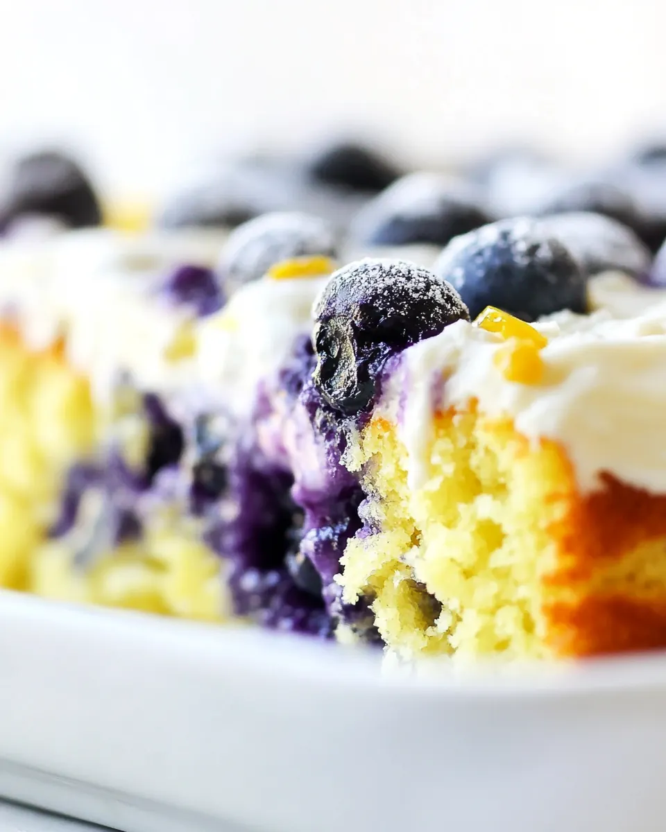Blueberry Zucchini Poke Cake