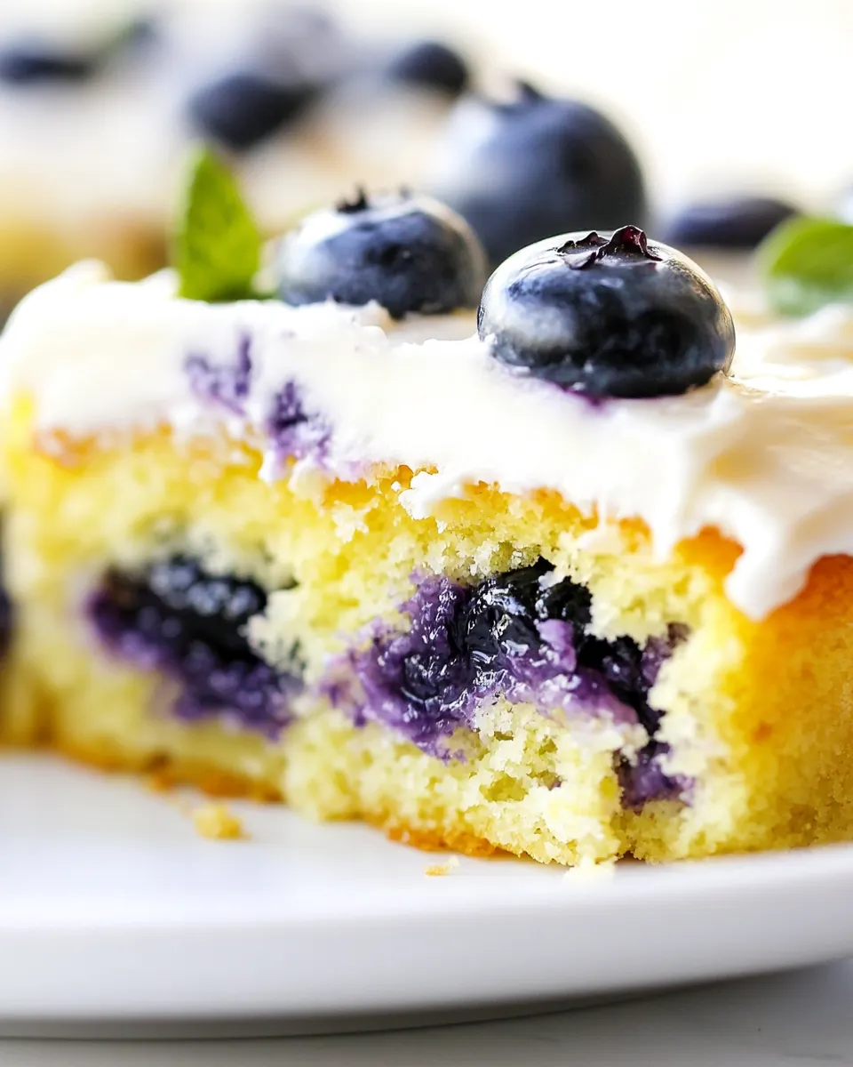 Blueberry Zucchini Poke Cake