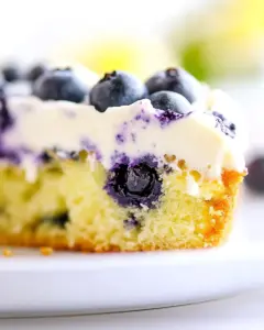 Blueberry Zucchini Poke Cake