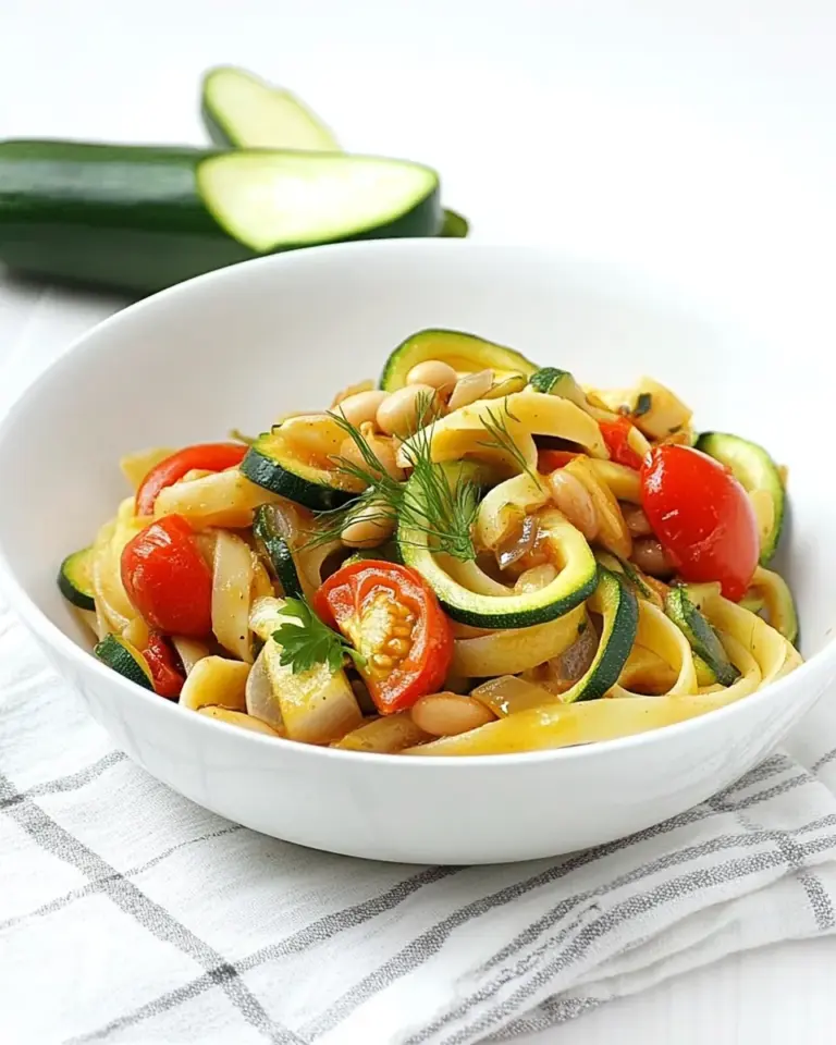 Braised Fennel Tomato Bean Zucchini Pasta