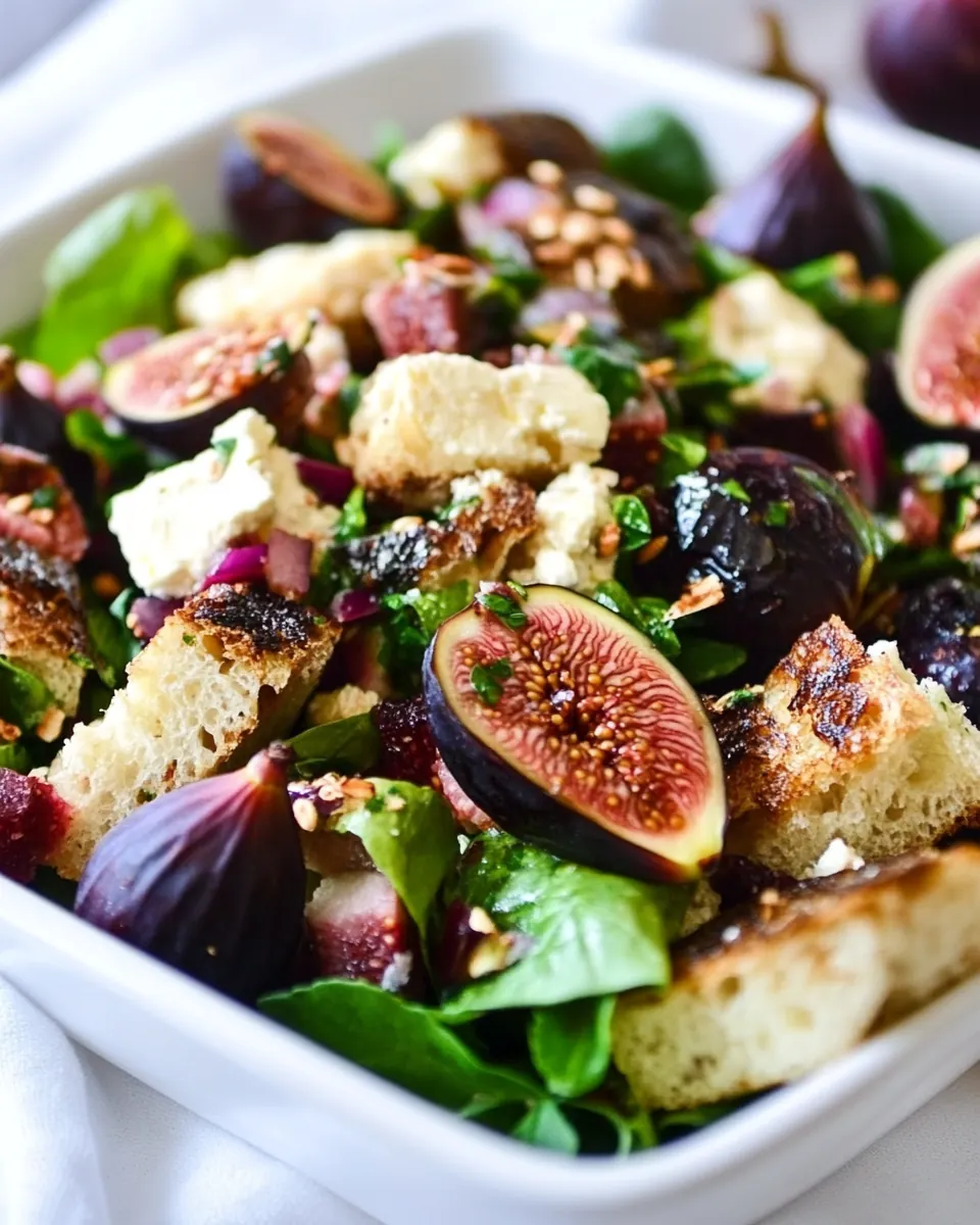 Bread Feta Salad with Figs