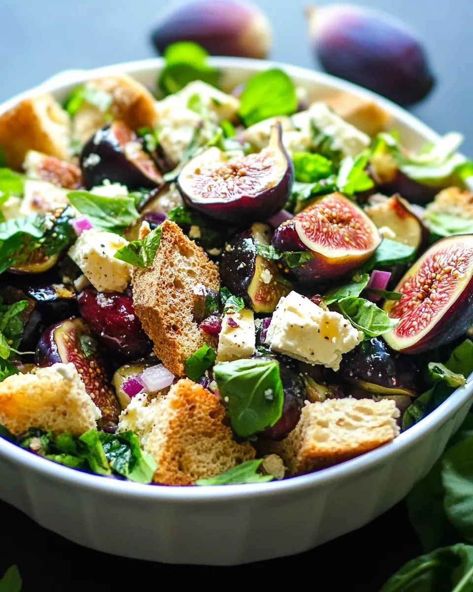 Bread Feta Salad with Figs
