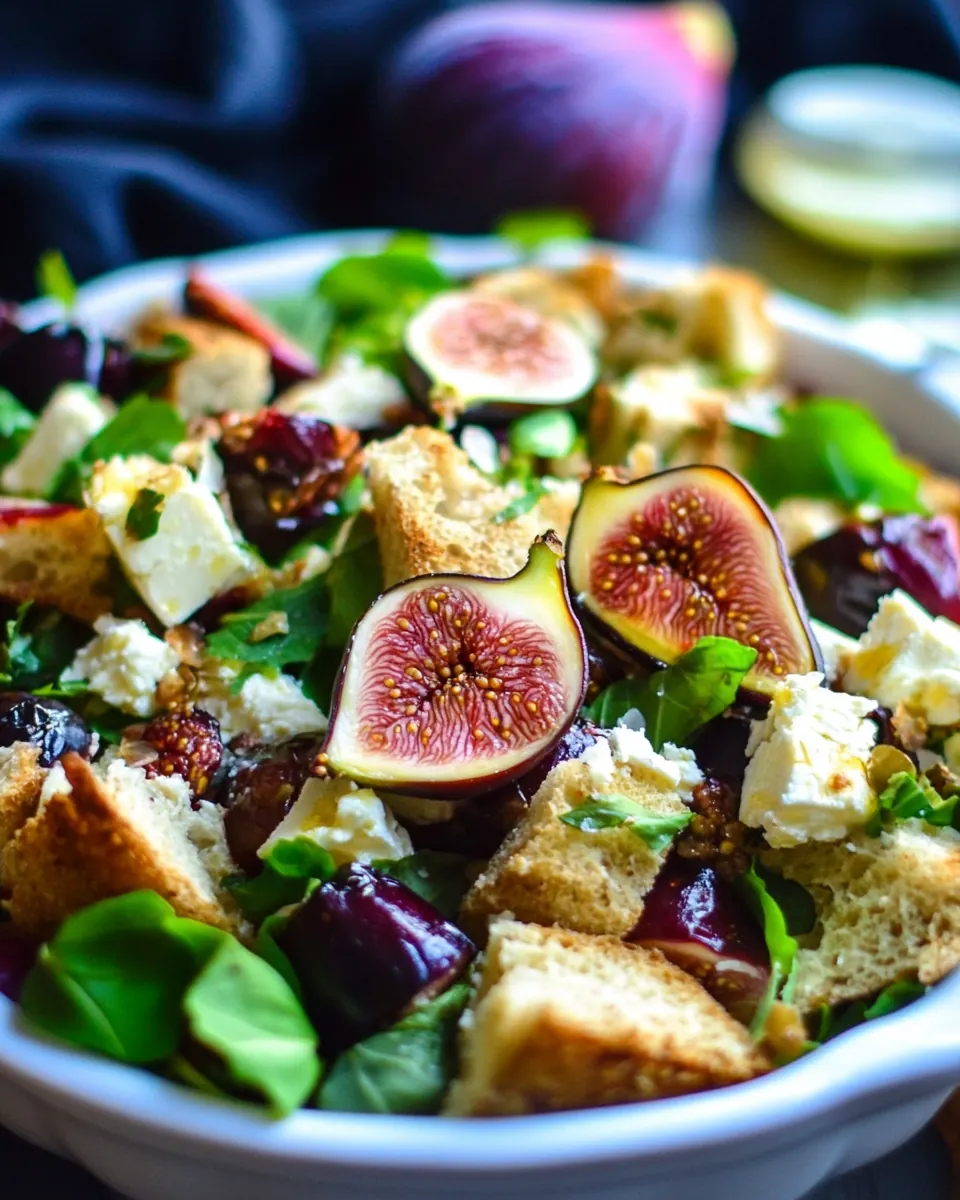 Bread Feta Salad with Figs