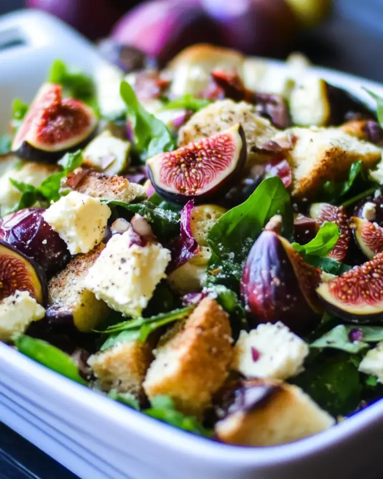 Bread Feta Salad with Figs