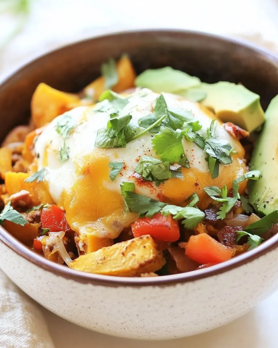 Breakfast Burrito Bowl with Spiced Butternut Squash