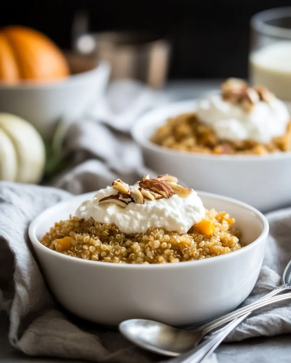 Breakfast Quinoa Recipe with Pumpkin and Whipped Ricotta