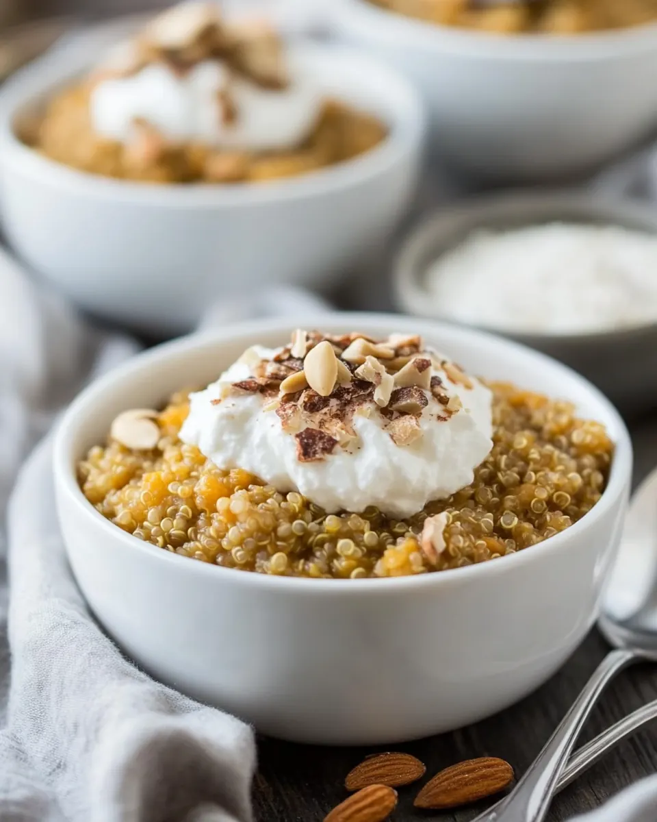 Breakfast Quinoa Recipe with Pumpkin and Whipped Ricotta