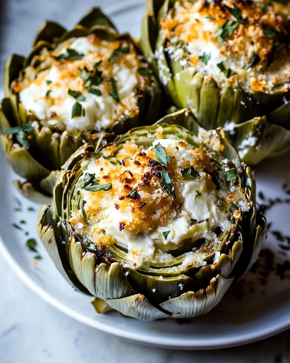 Brie Stuffed Artichokes