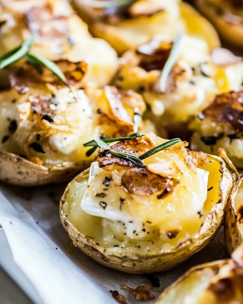Brie Stuffed Crispy Baby Potatoes