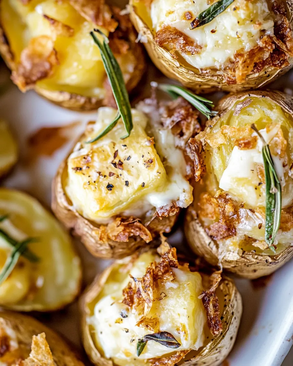 Brie Stuffed Crispy Baby Potatoes