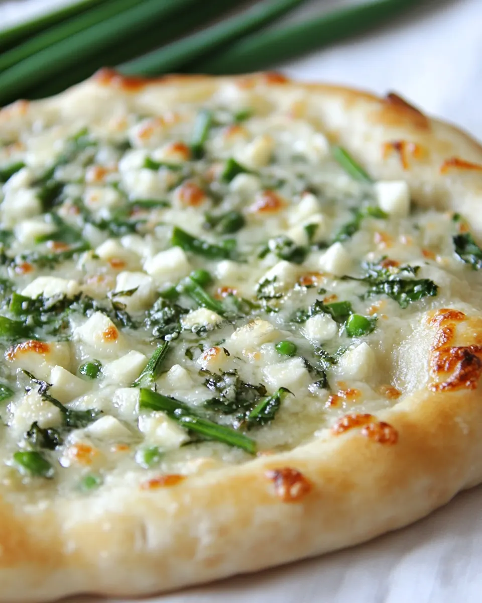 Brie and Garlic Scape Pizza