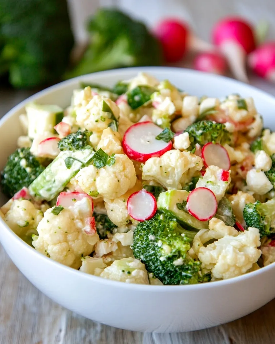 Broccoli Cauliflower Radish Salad