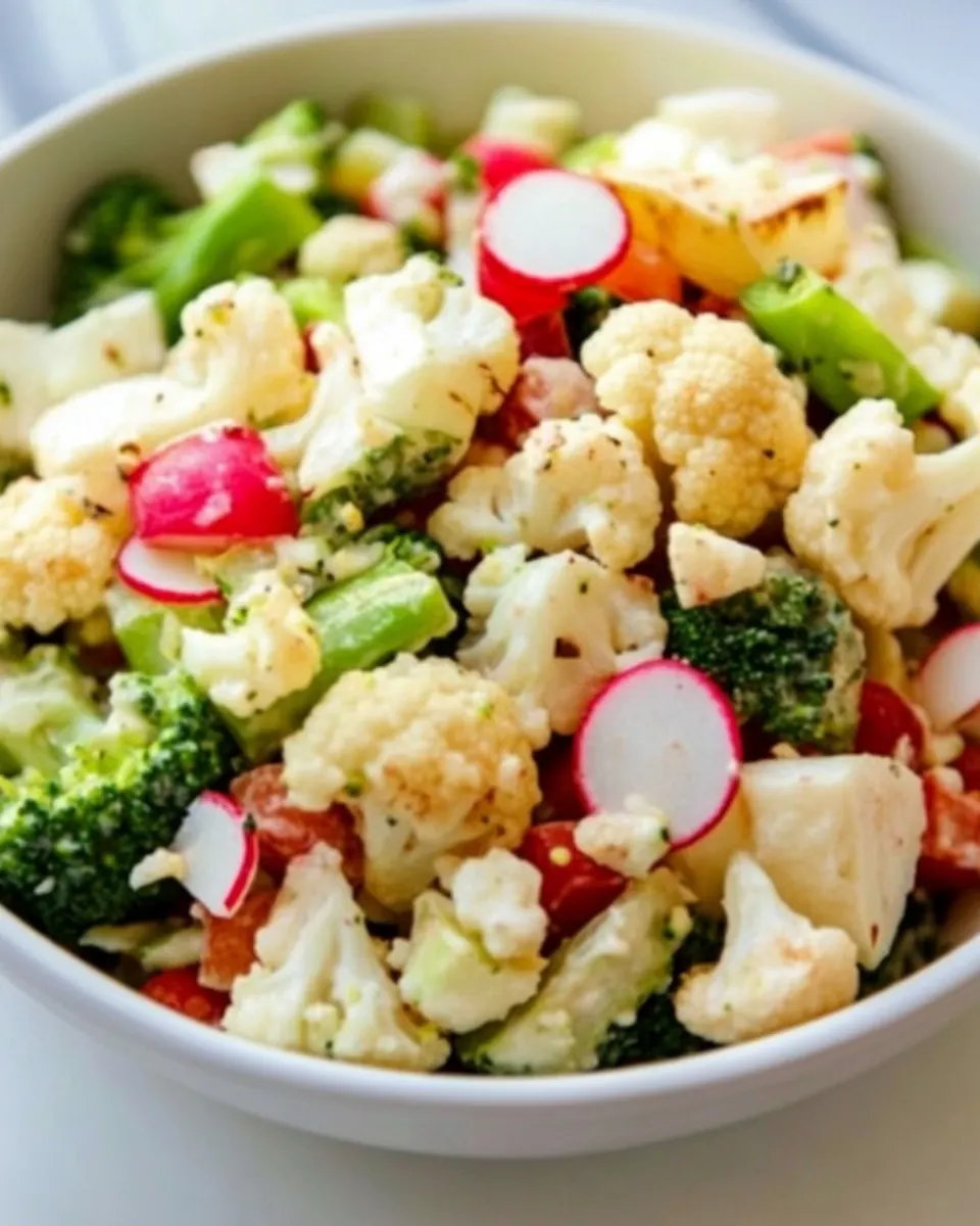 Broccoli Cauliflower Radish Salad