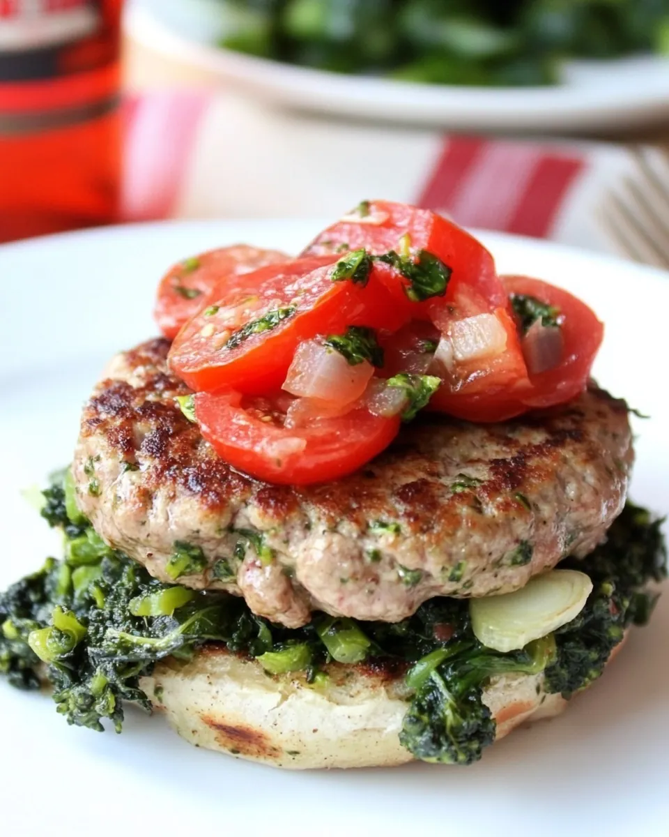 Broccoli Rabe Turkey Burgers