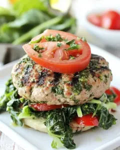 Broccoli Rabe Turkey Burgers