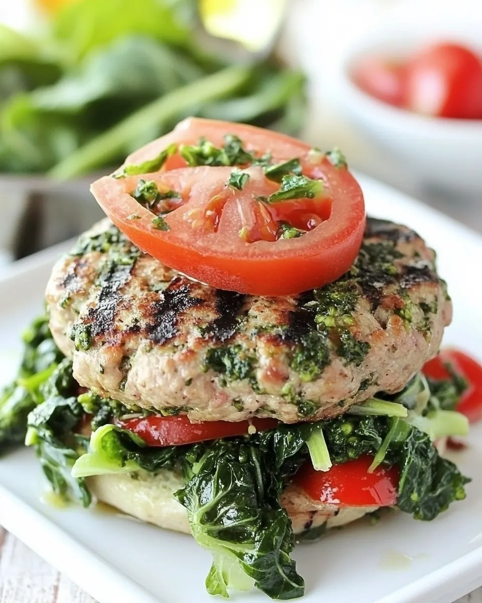 Broccoli Rabe Turkey Burgers