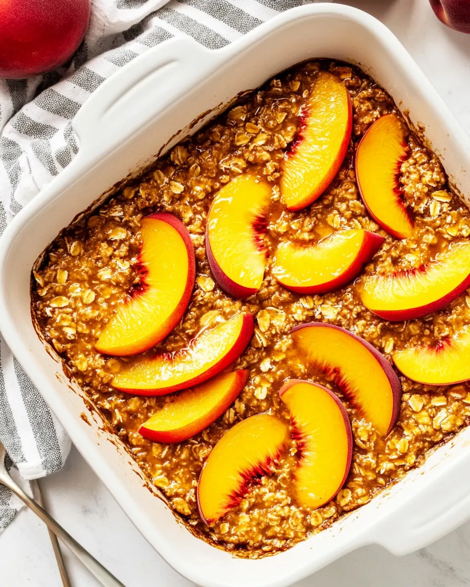 Brown Butter Peach Baked Oatmeal