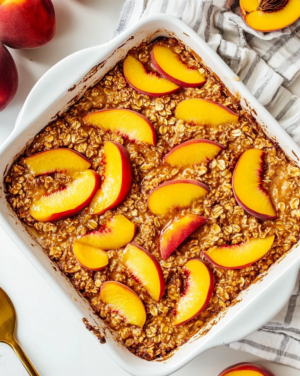 Brown Butter Peach Baked Oatmeal