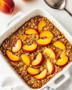Brown Butter Peach Baked Oatmeal