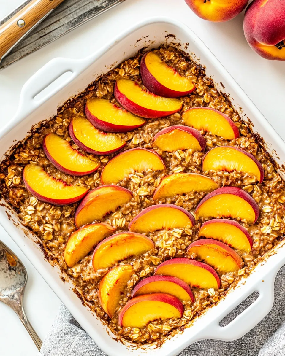 Brown Butter Peach Baked Oatmeal