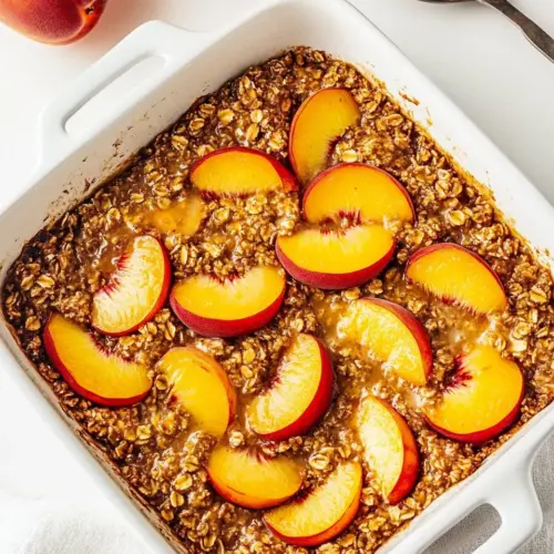 Brown Butter Peach Baked Oatmeal
