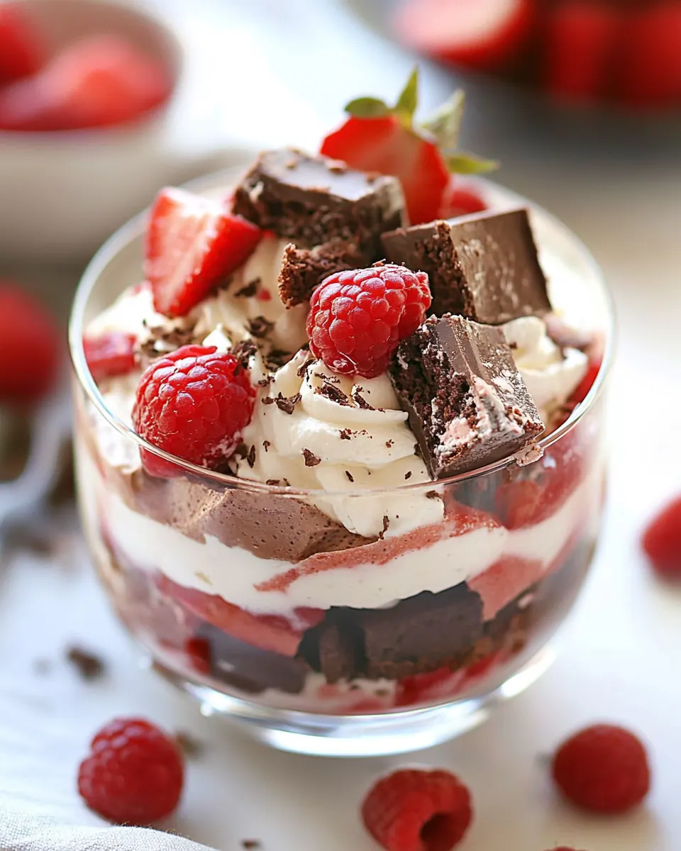 Brownies and Cream Fruit Trifle