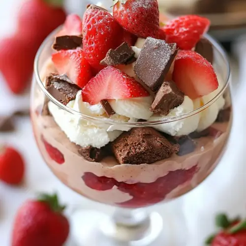 Brownies and Cream Fruit Trifle