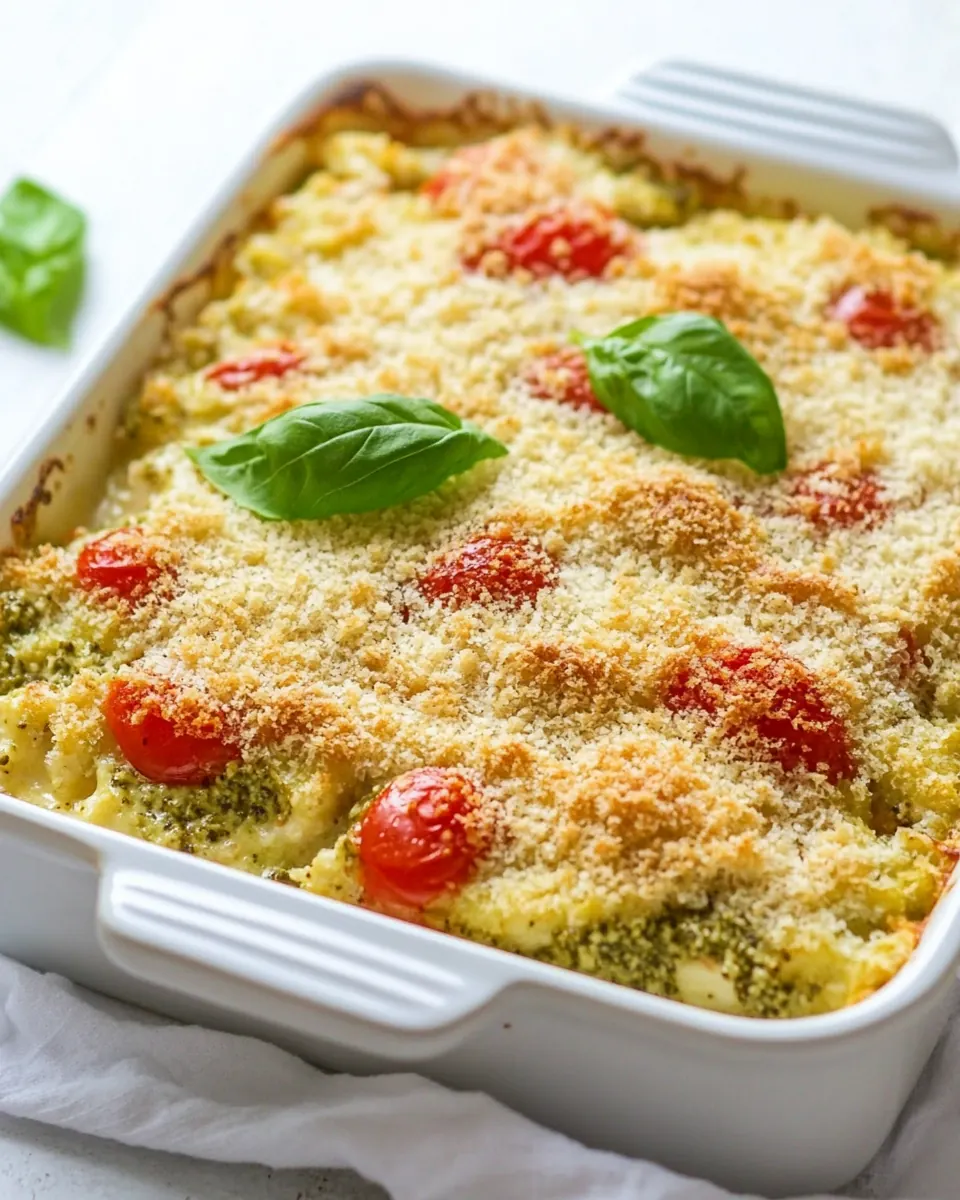 Bruschetta Pesto Chicken Casserole