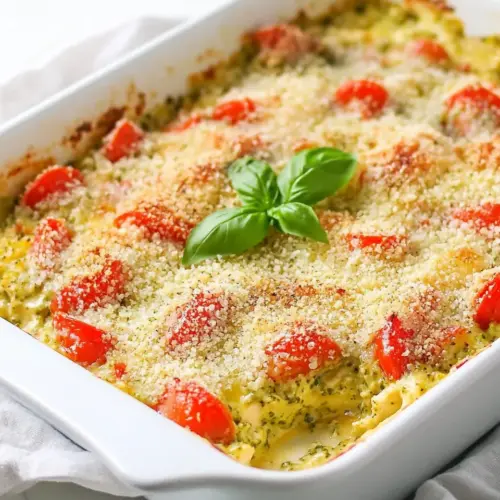 Bruschetta Pesto Chicken Casserole
