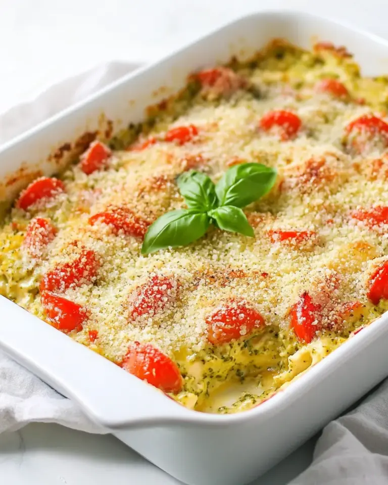 Bruschetta Pesto Chicken Casserole
