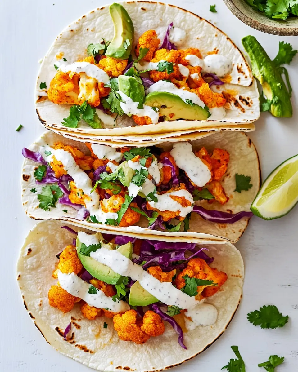 Buffalo Cauliflower Tacos