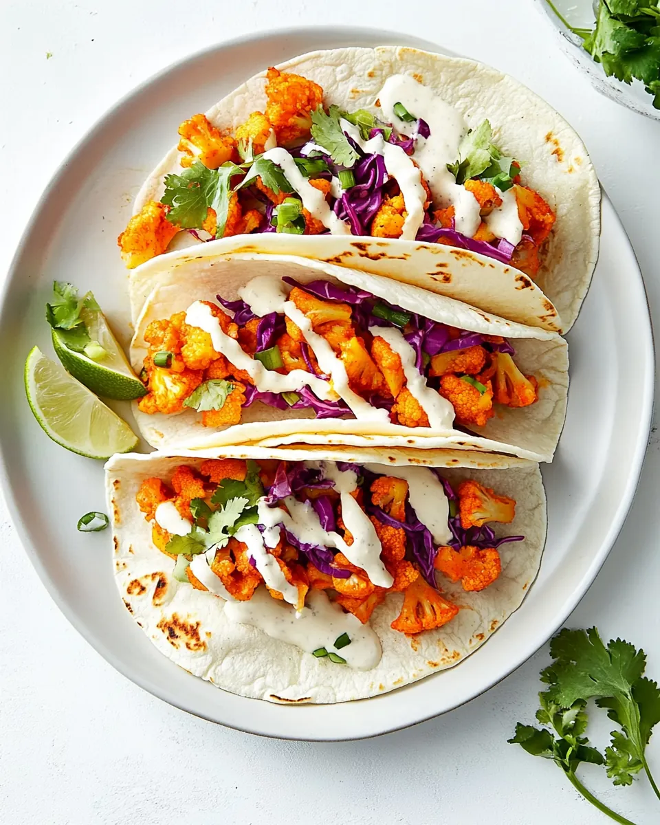 Buffalo Cauliflower Tacos