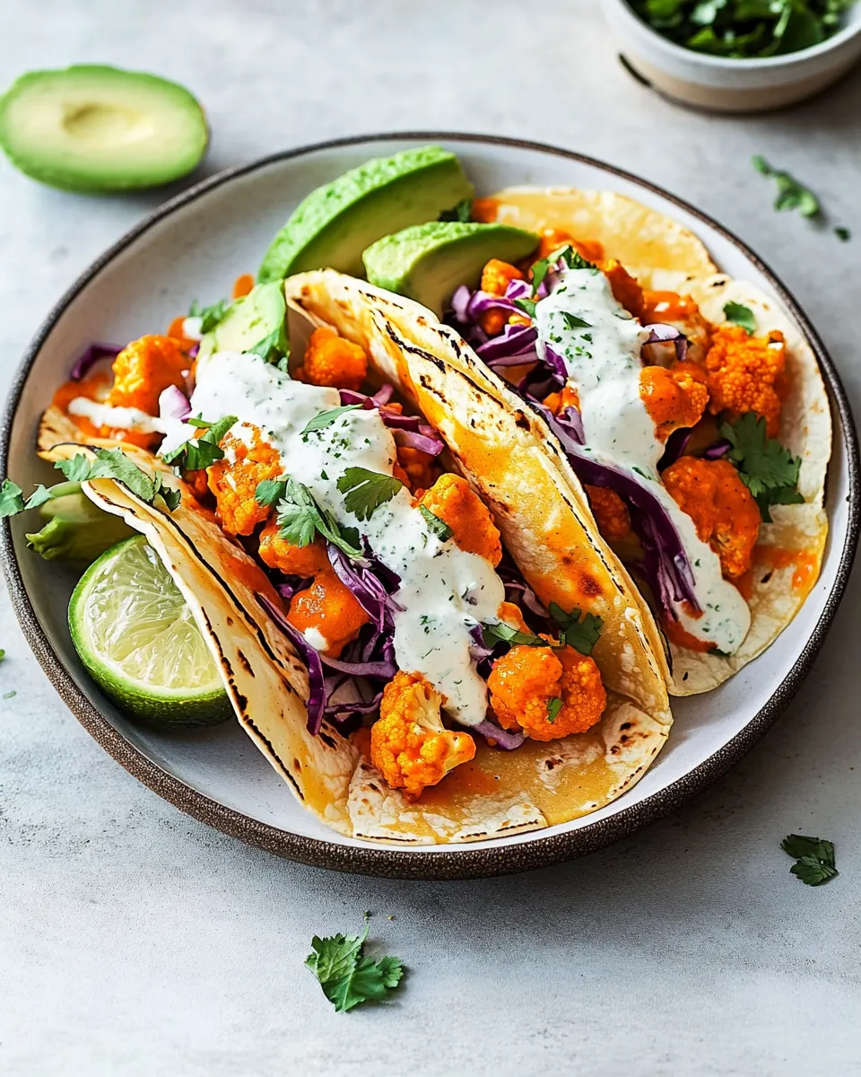 Buffalo Cauliflower Tacos
