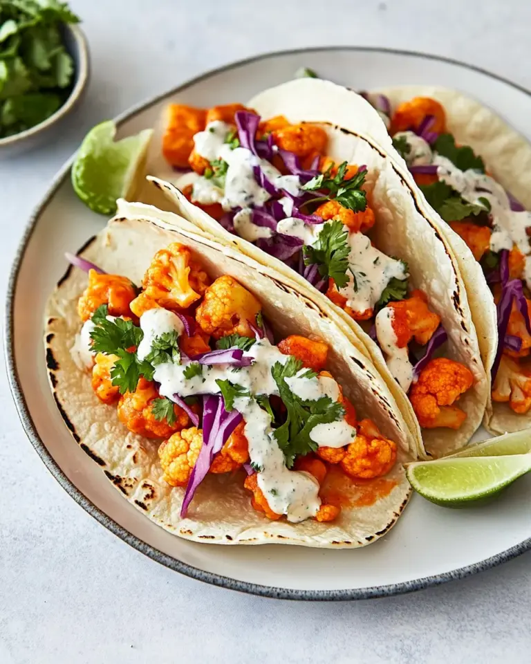 Buffalo Cauliflower Tacos