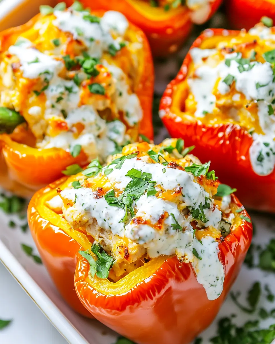 Buffalo Chicken Stuffed Peppers