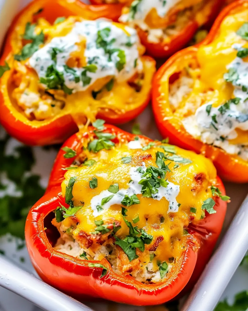 Buffalo Chicken Stuffed Peppers