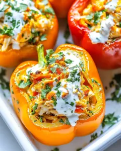 Buffalo Chicken Stuffed Peppers