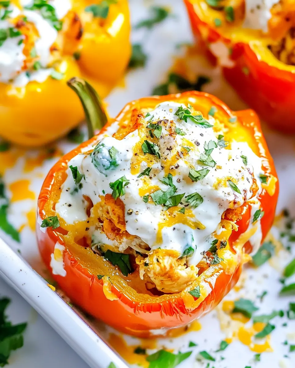 Buffalo Chicken Stuffed Peppers