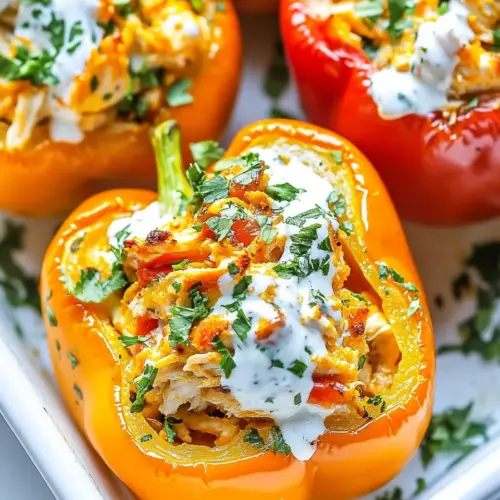 Buffalo Chicken Stuffed Peppers