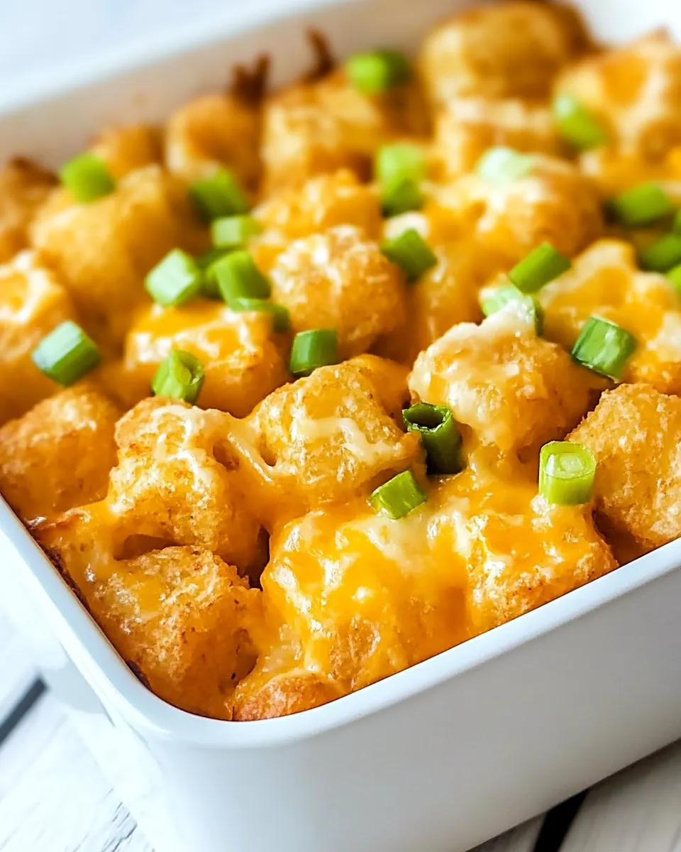 Buffalo Chicken Tater Tot Casserole