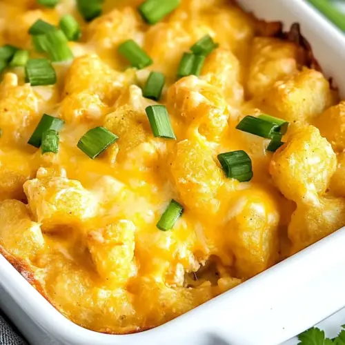 Buffalo Chicken Tater Tot Casserole