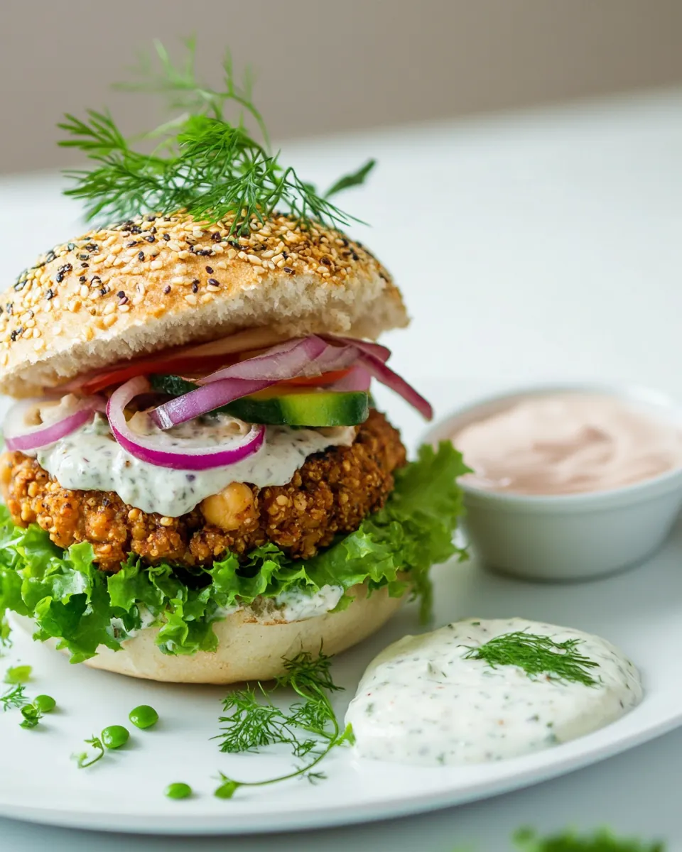 Buffalo Ranch Chickpea Burger
