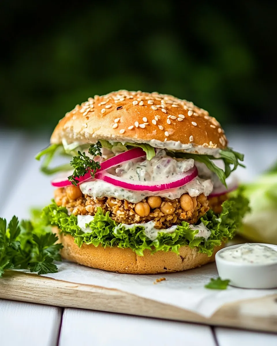 Buffalo Ranch Chickpea Burger