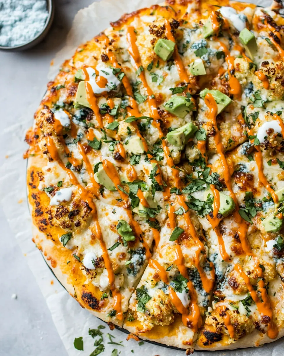 Buffalo Roasted Cauliflower Pizza