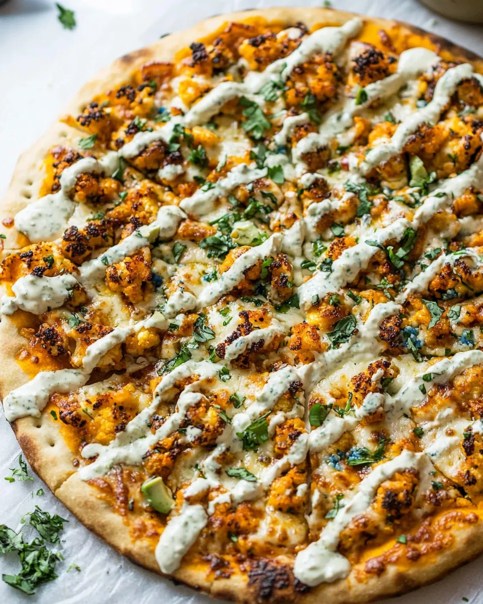Buffalo Roasted Cauliflower Pizza